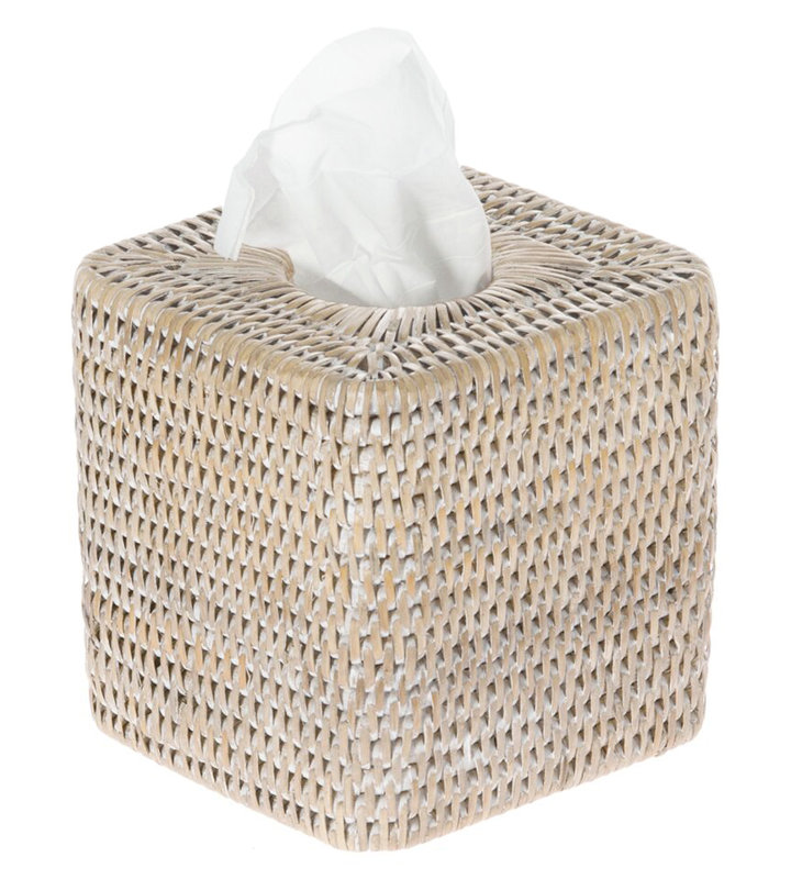 Couvre-boîte à mouchoirs Everard, Blanc délavé