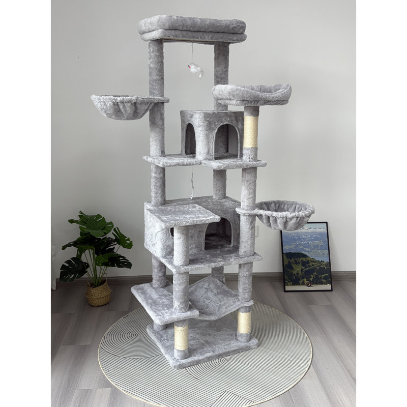 Arbre à chat multi-niveaux, Gris clair