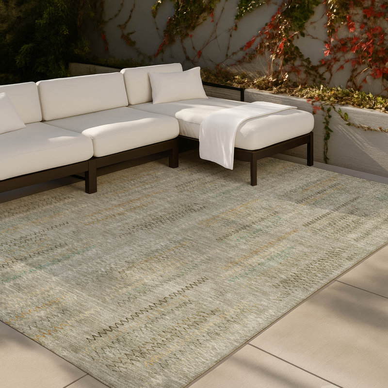 Machine Washable Indoor/Outdoor Chantille ACN2887 Modern Rug, 5' x 7'6", Khaki