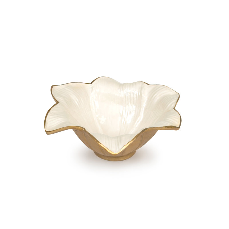 Lily Serving Bowl, Gold Snow