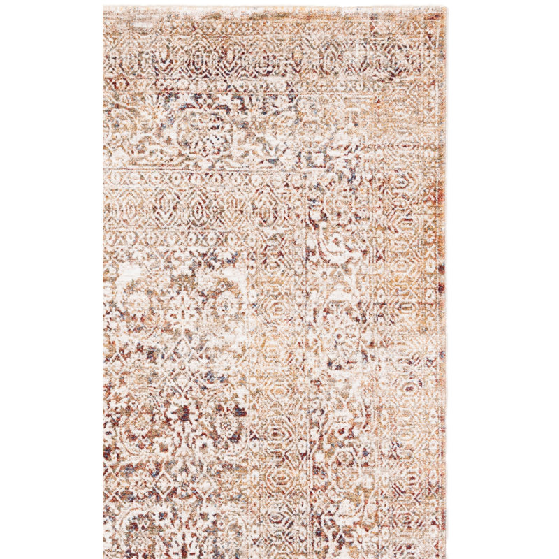 Tapis ivoire / brun en polyester tissé à la machine Lauren Ralph Lauren, Rectangle 2 pi 6 po x 4 pi
