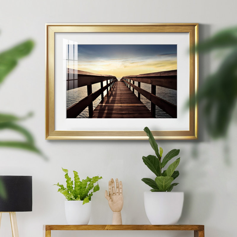 Naples Cove - photographie avec cadre photo, H 26,5 po x l 36,5 po x P 1,5 po, Or