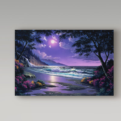 Fikes 'Coast Line 1' Oil Painting Print on Wrapped Canvas