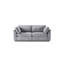 Modulaire de style victorien en chenille grise, 2 sièges, structure en bois, élégant tissu en chenille de décoration avec accoudoirs roulés et détachable