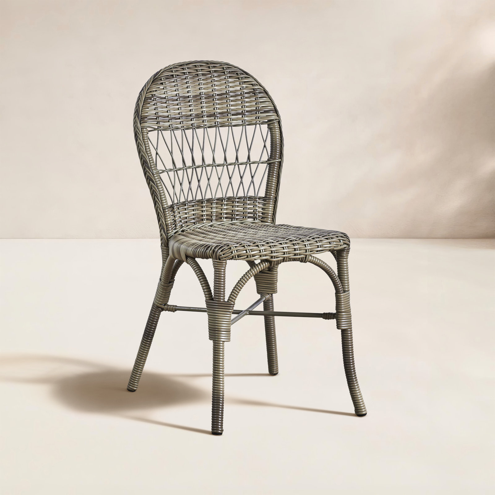 Ofelia Stackable Patio Side Chair, Gray