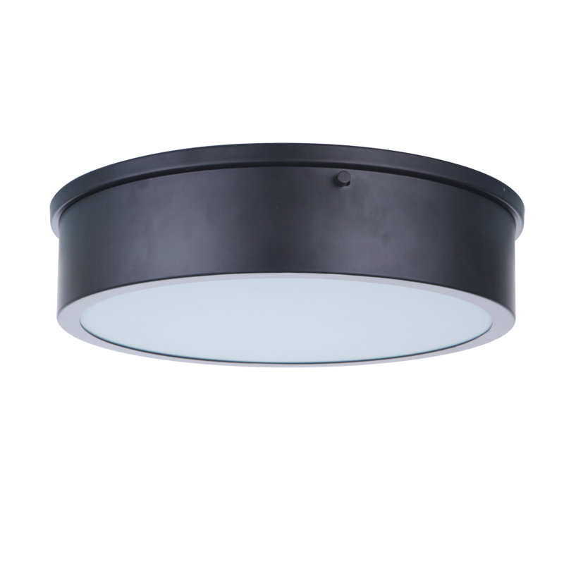 Plafonnier encastré 1 lumière DEL Fenn, H 3 po x l 13 po x P 13 po, Noir
