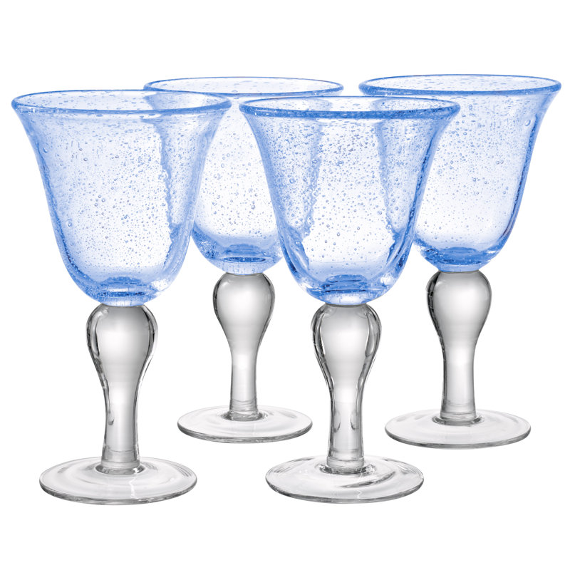 14 oz. Abingdon Verre à pied en cristal, Bleu pâle