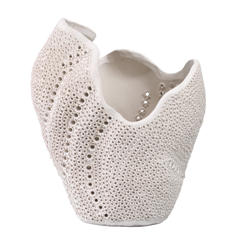 Handmade Ceramic Table Vase, Matte White