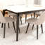 Table de roche brillante avec pieds noirs, table de salle à manger en pierre frittée, table de salle à manger pour 6 à 8 personnes