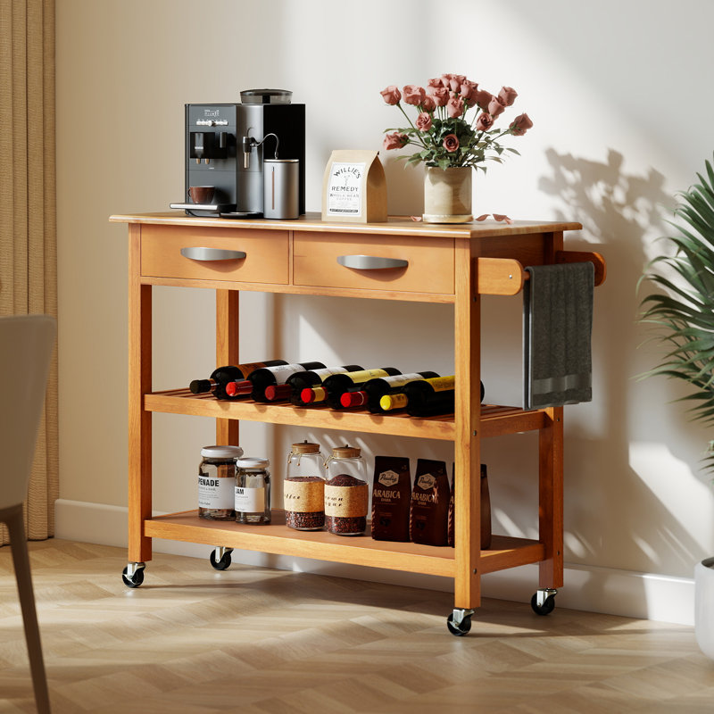 Solid Wood Bar Cart