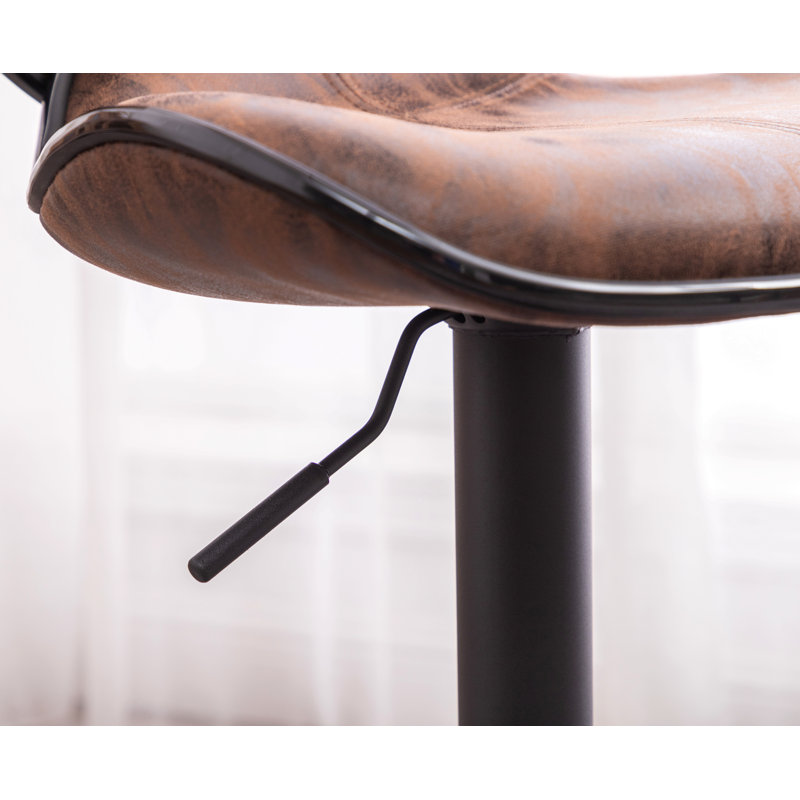 Tabouret de bar pivotant ajustable Masaccio, Noir, Brun