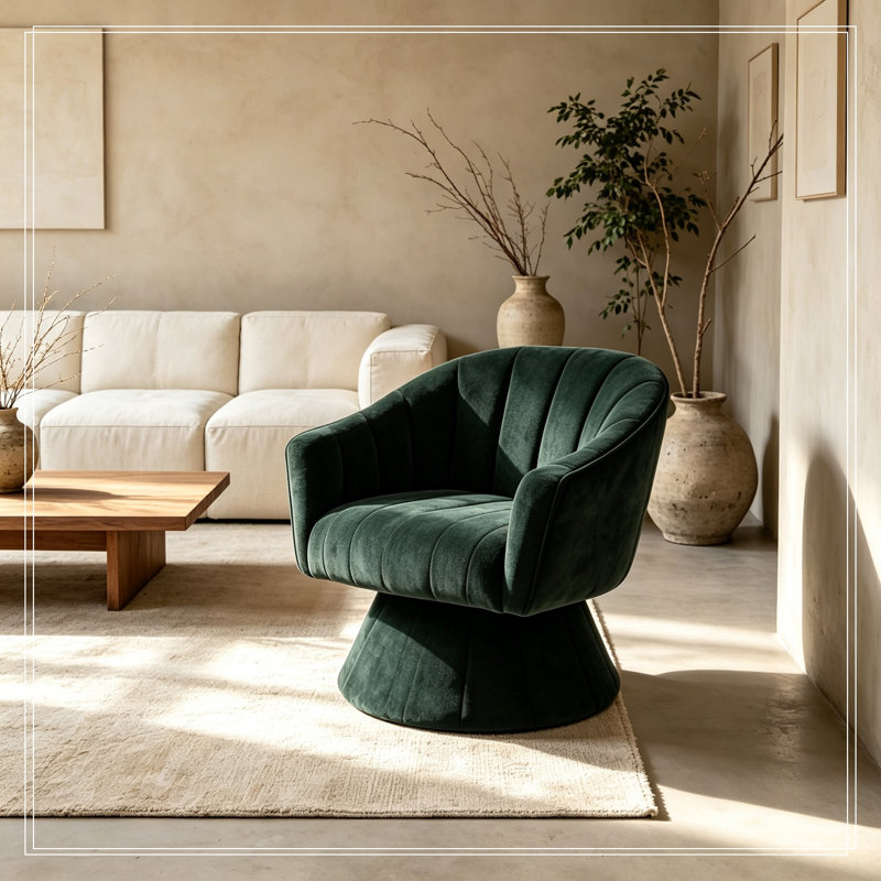 Chaise d'appoint pivotante avec base robuste, Vert