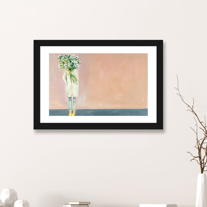 «Anemone» par Meredith Steele - reproduction d'art, H 16 po x l 24 po x P 1 po, Papier encadré noir