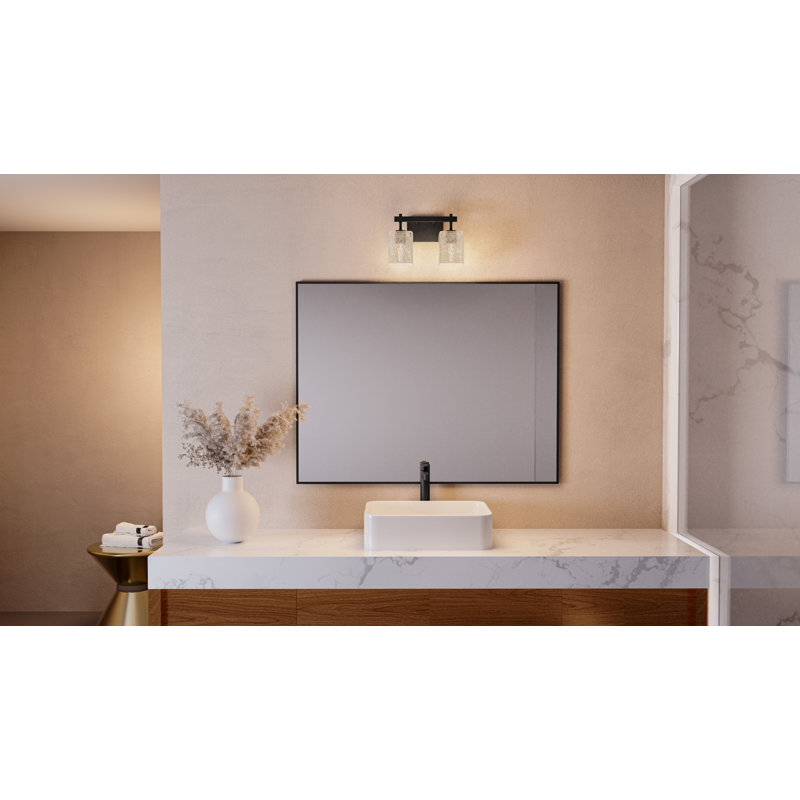 Luminaire pour salle de bain 2 lumières Allisen, Noir mat