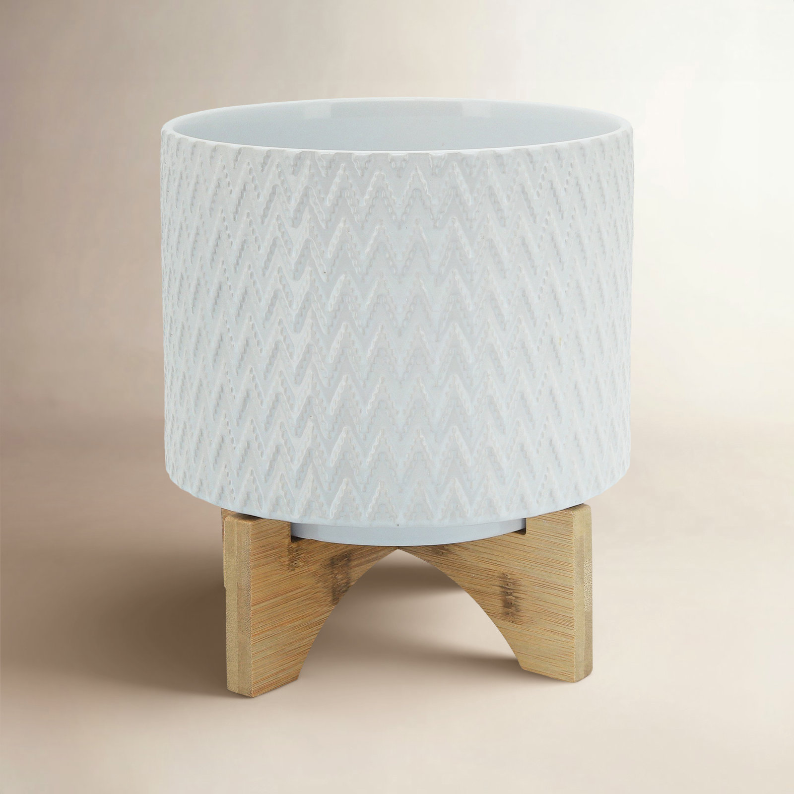 Ceramic Pot Planter, 7" H x 8" W x 8" D
