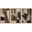 Œuvre d'art abstrait géométrique beige chaleureux, cubiste moderne de style Mid-Century pour photos de bureau, impression sur toile encadrée, 3 pièces-131099696-131099697