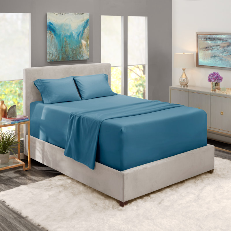 Full Blue Heaven Microfiber Deep Pocket Sheet Set