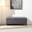 Repose-pieds avec rangement, banc de rangement avec charnière à fermeture sécuritaire, repose-pieds capitonné en lin-751346914