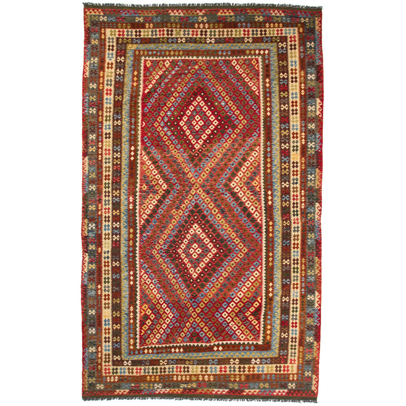 Geometric Wool Hand Woven 318cm X 533cm Area Rug