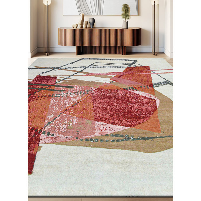 Hand Woven Silk and Wool Area Rug, Rectangle 8' x 10'