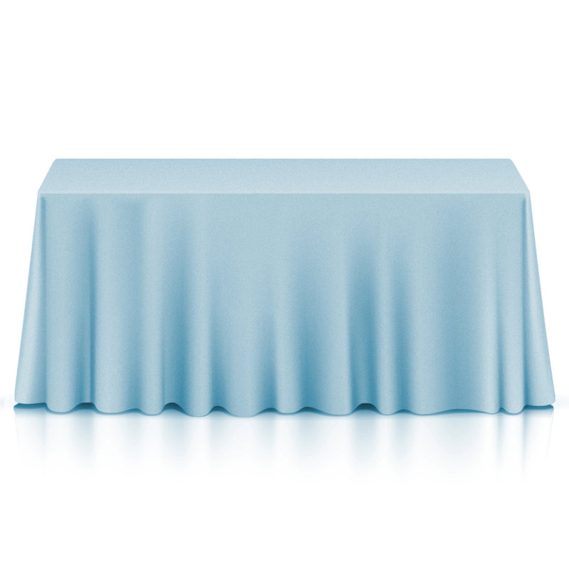 Baby Blue 90 x 156 Inch Polyester Rectangular Tablecloth Set