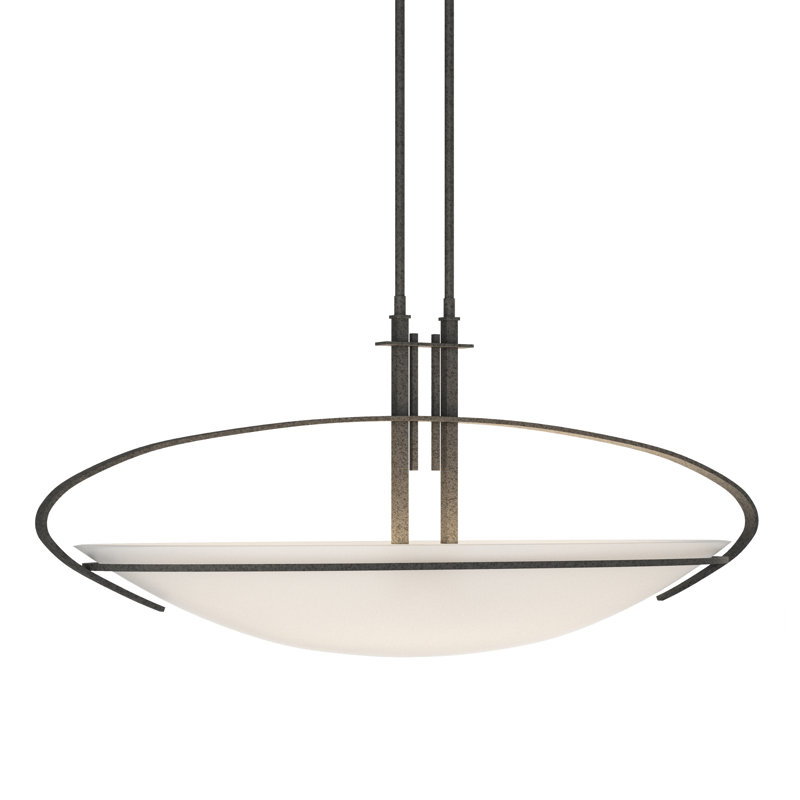 Mackintosh 2 - Light Bowl Pendant, 14.2" H x 32.5" W x 10.4" D, Natural Iron