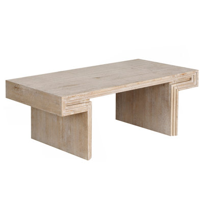 American Vintage Industrial Coffee Table, Premium Reclaimed Wood Texture Rectangular Design, Double-Tier Structure With Rustic Finish, Easy Assembly F