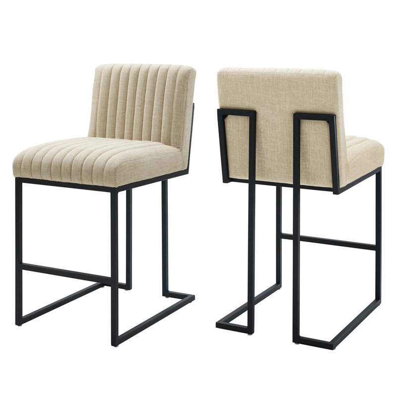 Tabouret de bar Indulge, Tabouret de bar (siège d'une hauteur de 26,5 po), Mélange de polyester beige, 2