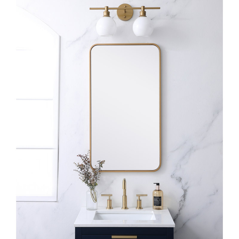 Miroir mural Sabine, 36 po x 20 po, Laiton