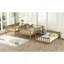 Lit superposé simple en bois d'hévéa simple, avec échelles, lit superposé détachable, double au-dessus d'un lit simple au-dessus d'un lit simple, naturel