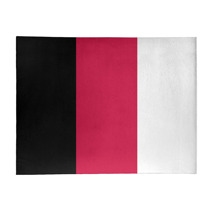 Tapis noir/rouge rayé, Rectangle 9 pi x 12 pi