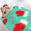 1 paire de mitaines d'hiver rouge / cannes de bonbon, couverture festive à motif festif, conception de Noël douce en flanelle chaude, imprimé flocon de neige, ludique et fantaisiste pour canapé / lit / voyage, 30 x 40-121353886-121353890