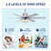 52'' Modern Ceiling Fans with Remote,Wood Ceiling Fan with Lights,LED Ceiling Fan Light with 6 Blade,3 Speed AC Motor Indoor Ceiling Fan