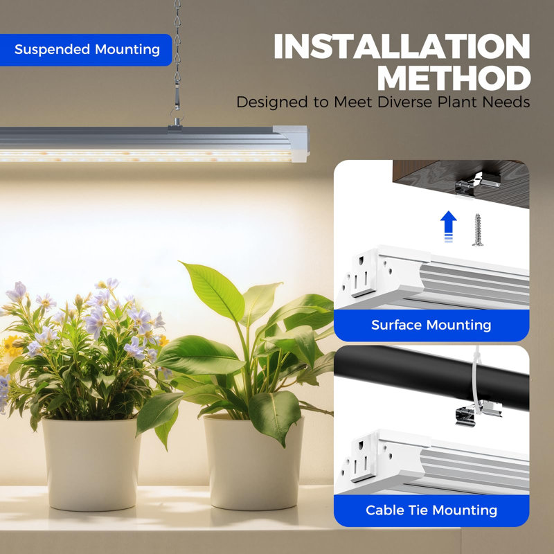 Lumière de croissance Barrine Tx36 2ft pour plantes d'intérieur, 36 W (équivalent 200 W), puissance élevée, avec interrupteur marche / arrêt, raccordable, 1 paquet