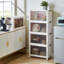 4 Tier Stackable Foldable Storage Bins with Lid and Wheels