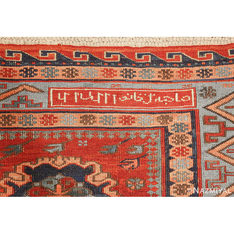 Tapis soumak tribal antique tissé à plat