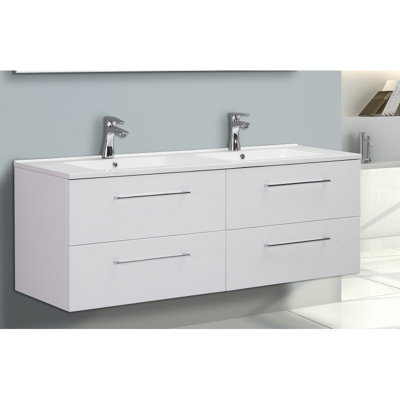Ensemble de meuble-lavabo double mural 59 po Desern Florence