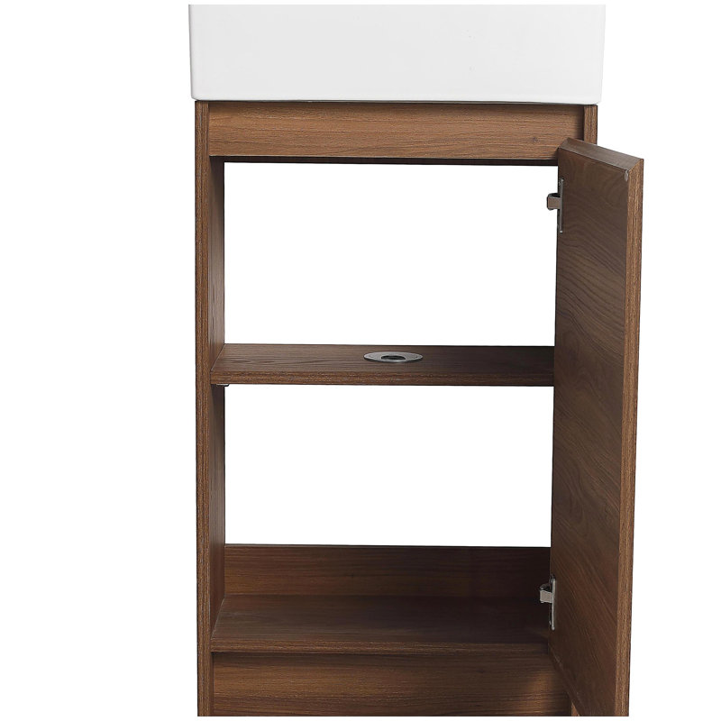 Lavabo de salle de bain autoportant de 18 pouces, lavabo simple, à fermeture en douceur, adapté aux petites salles de bain