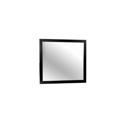 40.4"W Mid-Century Modern Rectangular Mirror, Black