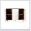 Buffet durable avec 3 tiroirs et 2 portes, tablettes réglables pour un rangement et une présentation polyvalents