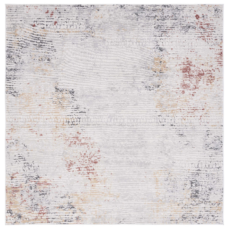Vogue Performance Abstract Rug, Square 6'7"