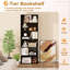 70" Tall 6-tier Bookcase With 6 Open Shelves Anti-toppling Kits For Living Room Brown-1231759519