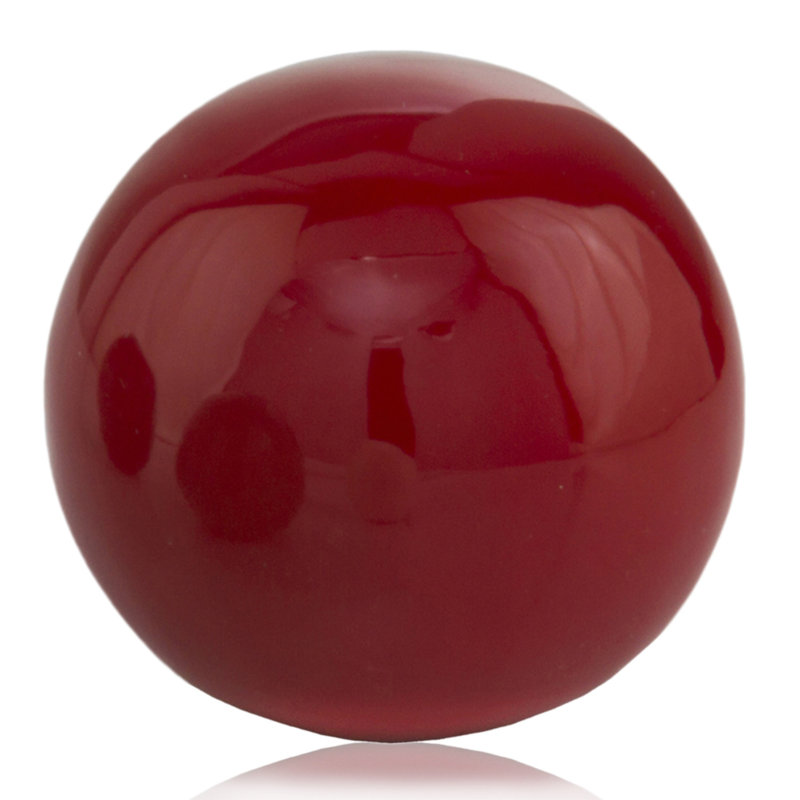 Genivra 3" White Aluminum Decorative Orb Tabletop Sculpture, Red