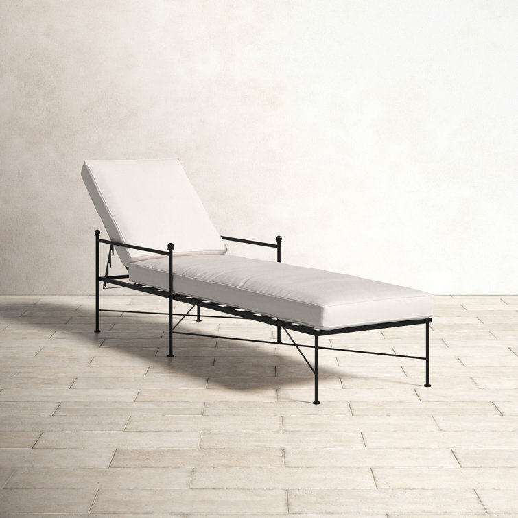 Lucier 23'' Outdoor Wrought Iron Chaise Lounge