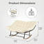 Chaise berçante surdimensionnée à 2 places en bois avec coussins épais de 6 po, causeuse d'intérieur / extérieur-121723858