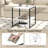 2-Tier Square End Table with Storage Shelf Reversible Design