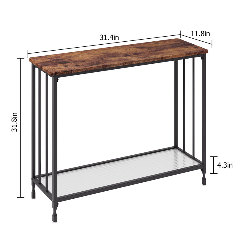 Outenbrouck 31.4'' Console Table, Brown, Black