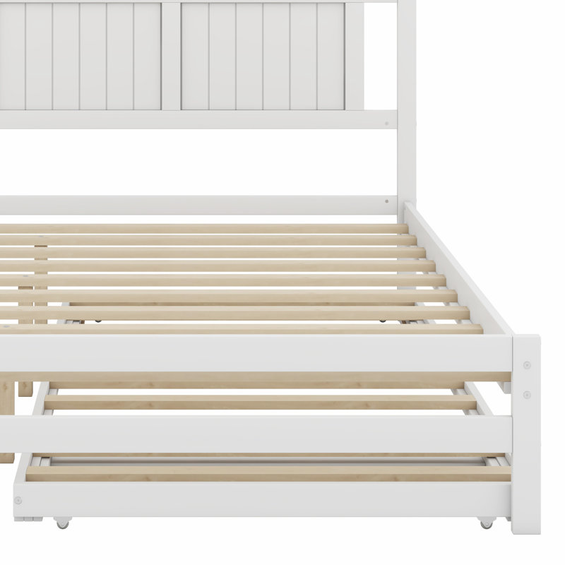 Platform Bed With Adjustable Trundle