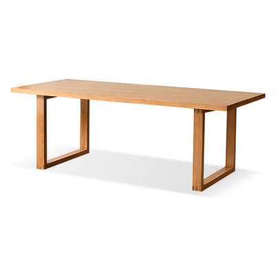 Brown Rectangular Solid Wood Dining Table