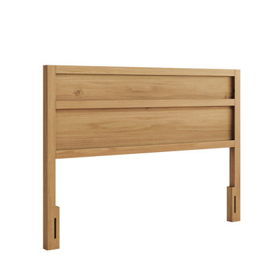 Tête de lit à panneau grand lit contemporain, lattes horizontales simples, structure en bois massif et d'ingénierie, tête de lit moderne de style brun moyen pour lit, fonction à lattes, séché au four pour éviter les fentes,